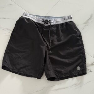 Calvin Klein Men's Charcoal Swim Board Shorts
